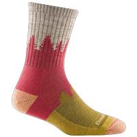 Women's Treeline Micro Crew Midweight Hiking Sock: CRANBERRY