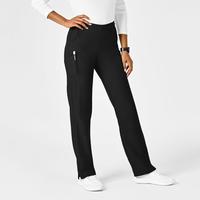 W123 Women's Flat Front Cargo Scrub Pant: BLACK