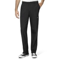 W123 Men's Flat Front Cargo Scrub Pant: BLACK