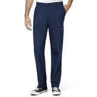 W123 Men's Flat Front Cargo Scrub Pant: NAVY