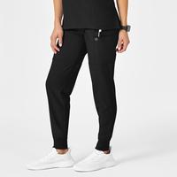 W123 Women's Comfort Waist Cargo Jogger Scrub Pant: BLACK