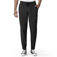 W123 Men's Cargo Jogger Scrub Pant: BLACK