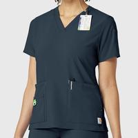 Carhartt Force Cross-Flex Women's V-Neck Scrub Top: NAVYHEATHER