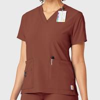 Carhartt Force Cross-Flex Women's V-Neck Scrub Top: SABLE