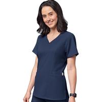 Thrive Women's Curved V-Neck 5 Pocket Top: NAVY