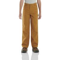 BOYS' CANVAS DUNGAREE FLANNEL-LINED: CARHARTTBROWN