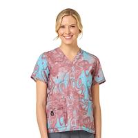 WOMEN'S CARHARTT FORCE® CROSS-FLEX MODERN FIT V-NECK PRINT SCRUB TOP: TGPY