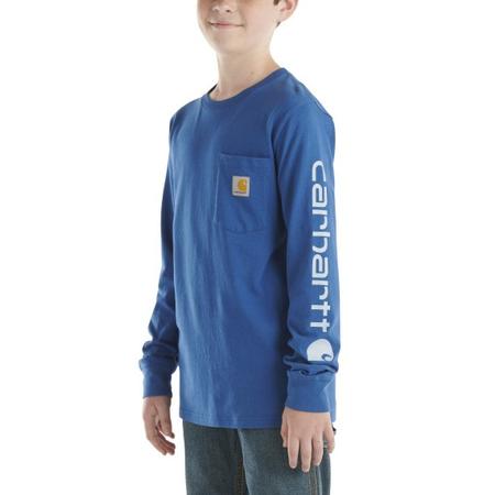 BOYS' LONG-SLEEVE GRAPHIC POCKET T-SHIRT