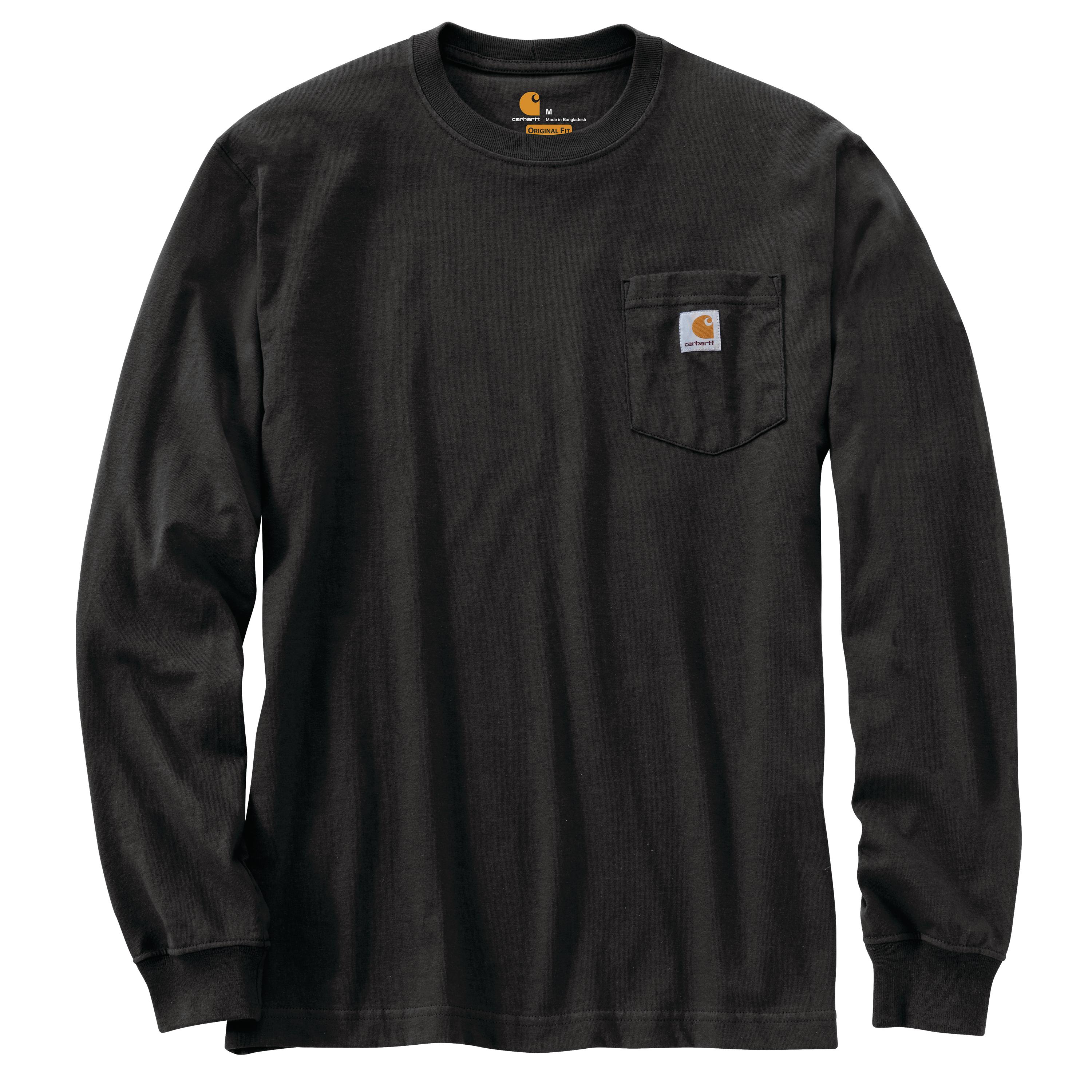 LOOSE FIT HEAVYWEIGHT LONG-SLEEVE POCKET T-SHIRT: BLKBLACK