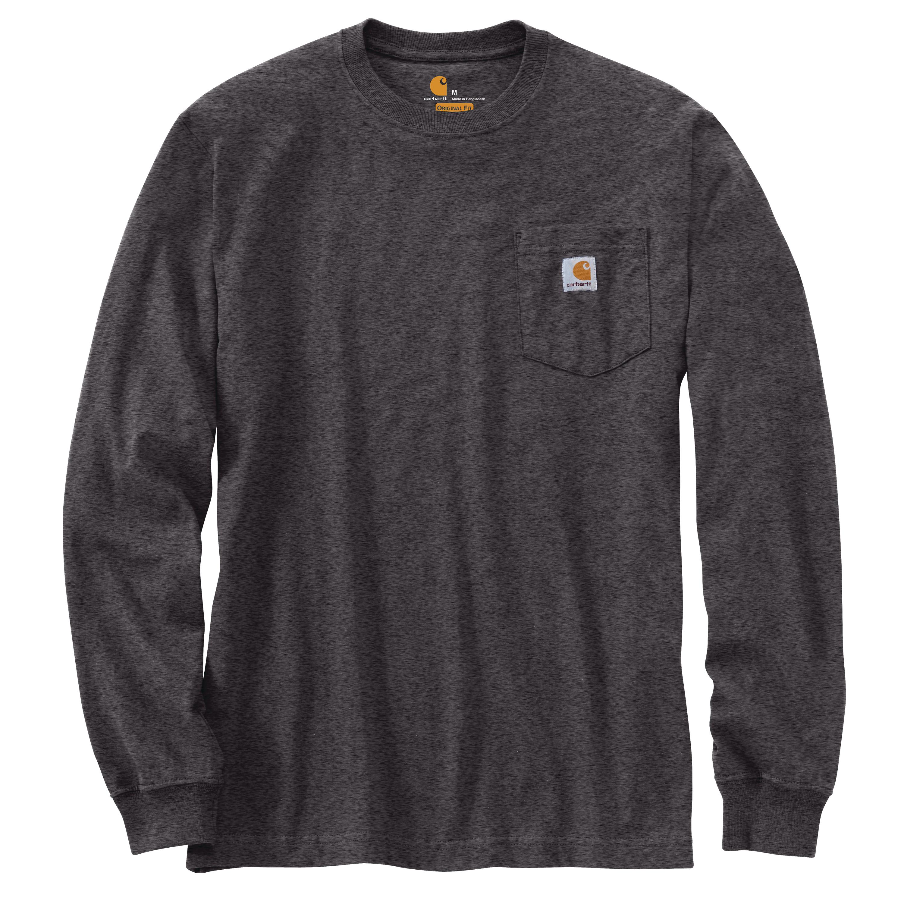 LOOSE FIT HEAVYWEIGHT LONG-SLEEVE POCKET T-SHIRT: CRHCARBONHEATHER