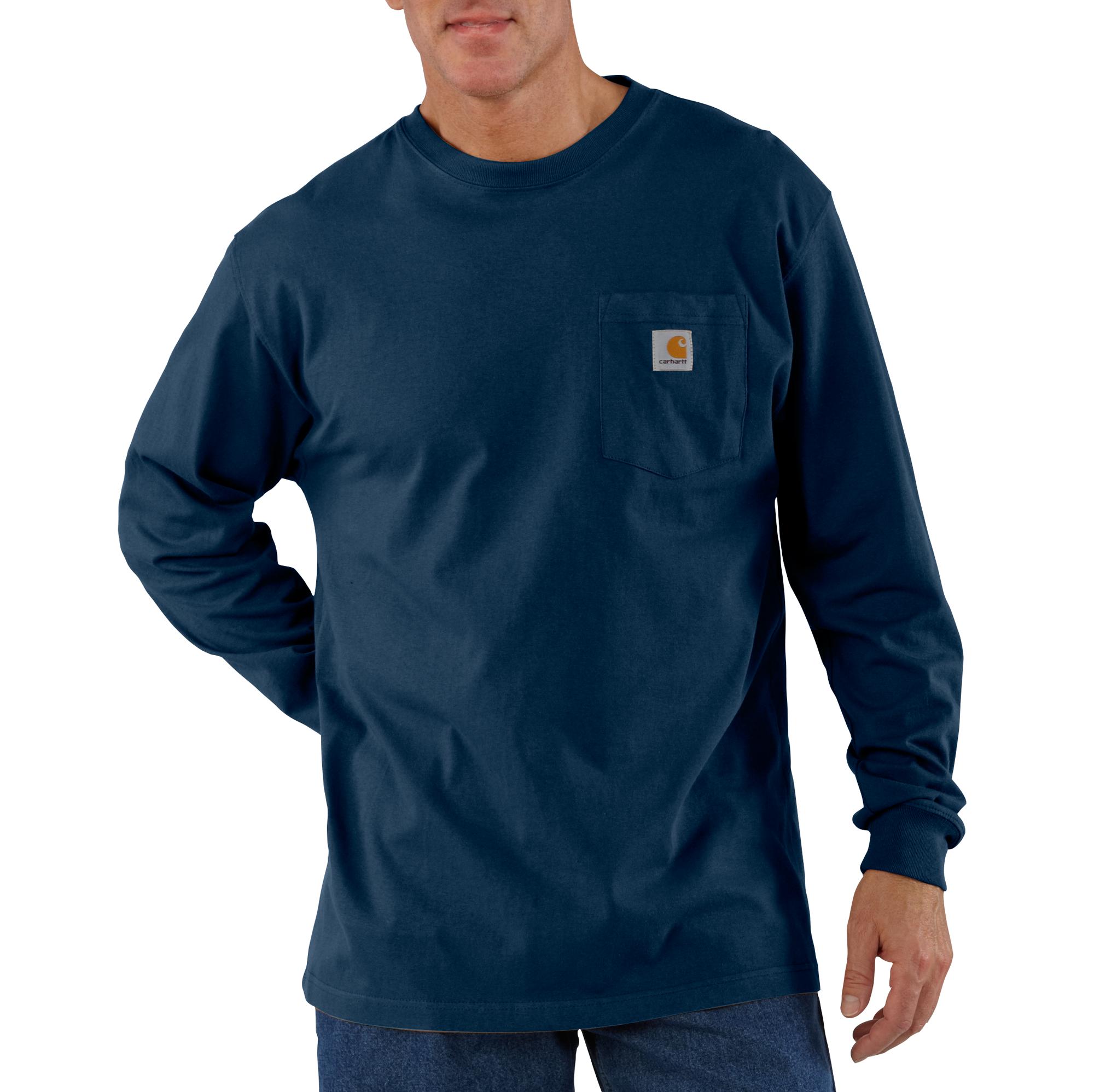 LOOSE FIT HEAVYWEIGHT LONG-SLEEVE POCKET T-SHIRT: NVYNAVY