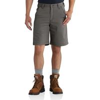 RUGGED FLEX® RELAXED FIT CANVAS WORK SHORT: 039GRAVEL