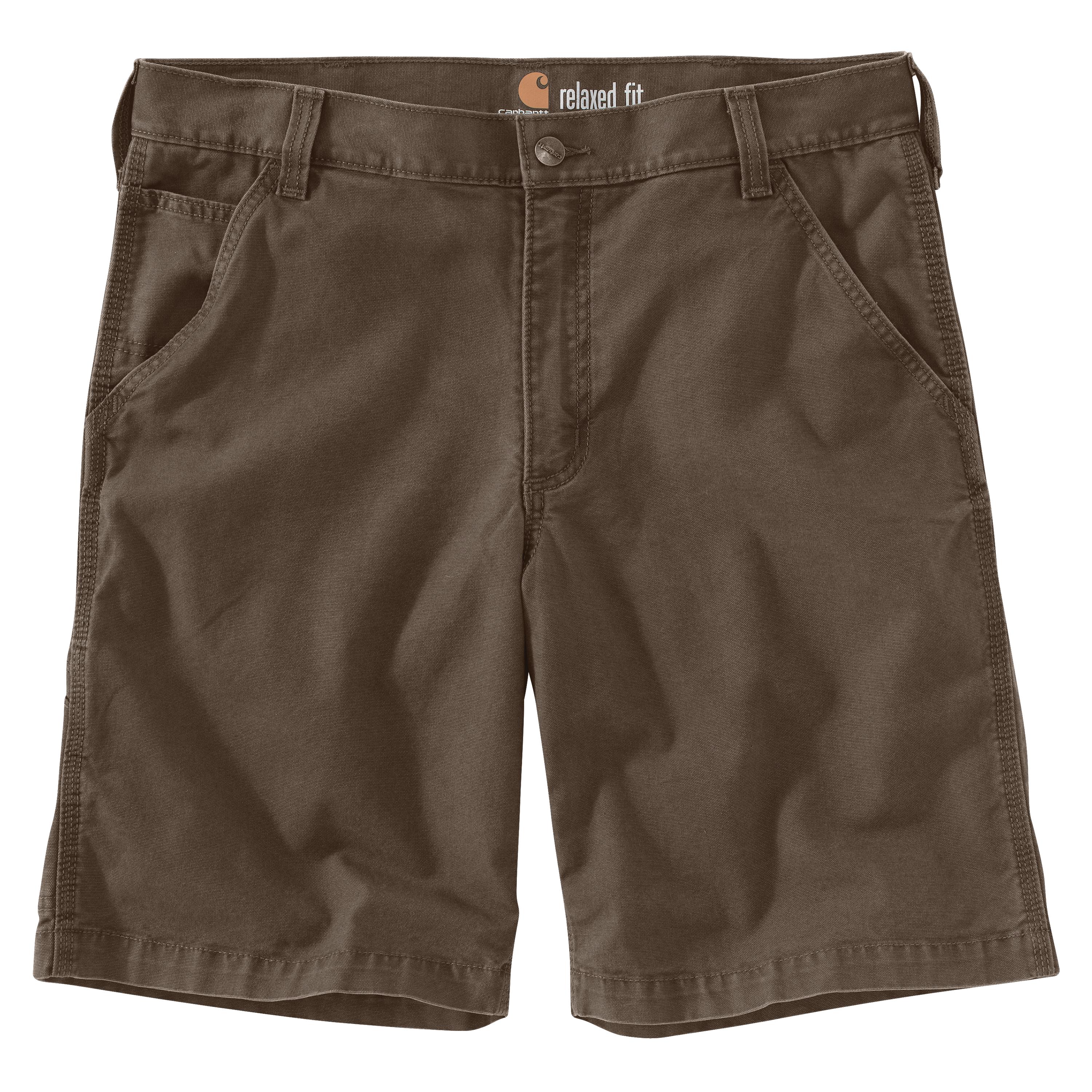 RUGGED FLEX® RELAXED FIT CANVAS WORK SHORT: TARMAC