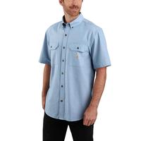 LOOSE FIT MIDWEIGHT CHAMBRAY SHORT-SLEEVE SHIRT: CBLBLUECHAMBRAY