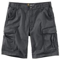 RUGGED FLEX® RELAXED FIT CANVAS CARGO WORK SHORT: SHADOW