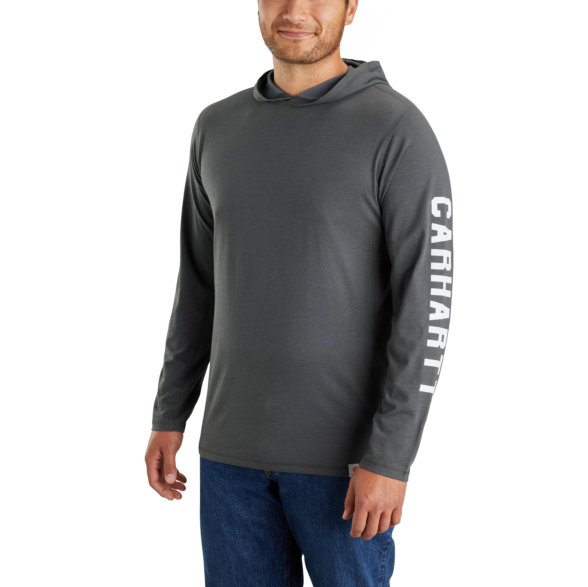 CARHARTT FORCE® RELAXED FIT MIDWEIGHT LONG-SLEEVE LOGO GRAPHIC HOODED T-SHIRT