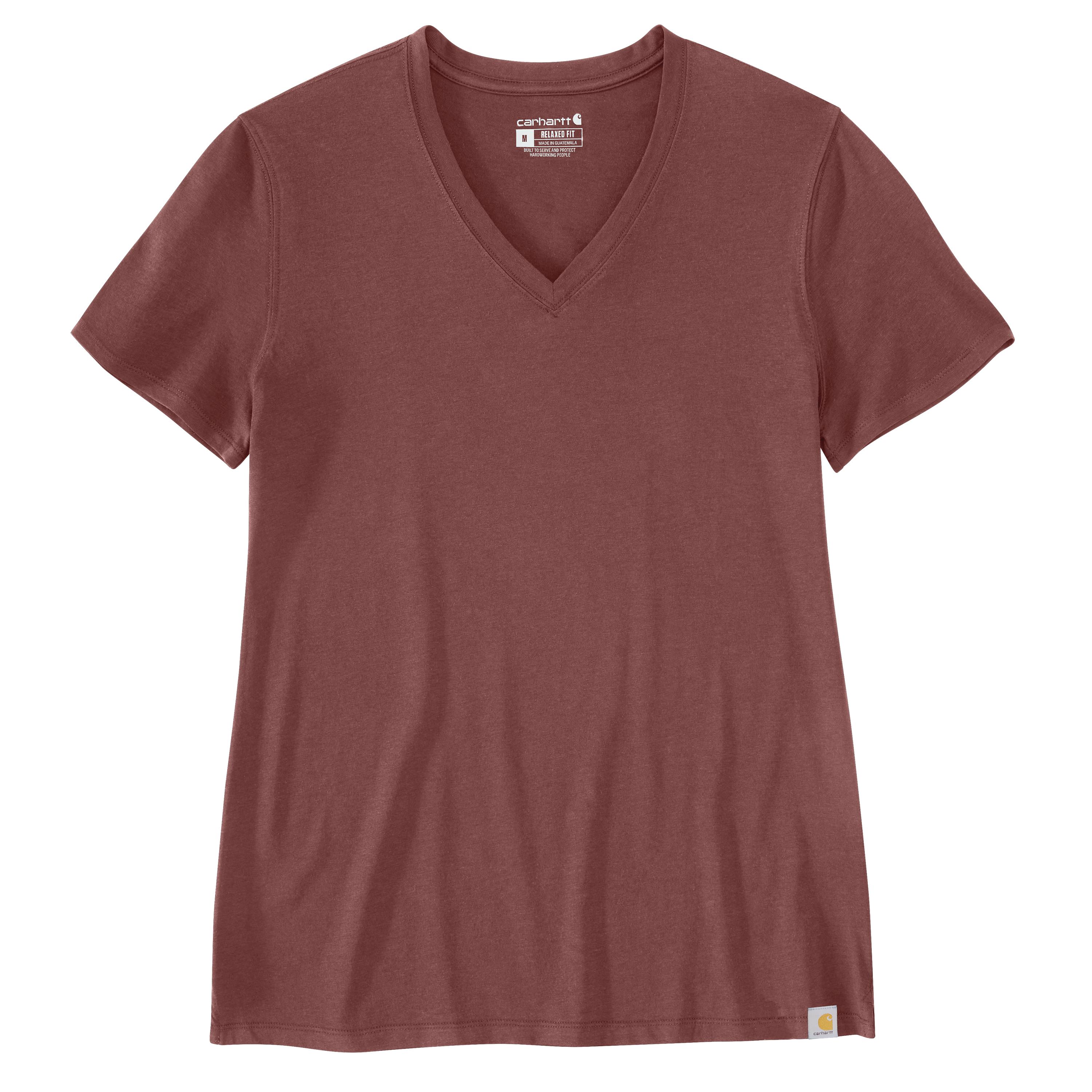 WOMEN'S RELAXED FIT LIGHTWEIGHT SHORT-SLEEVE V-NECK T-SHIRT: R95APPLEBUTTER