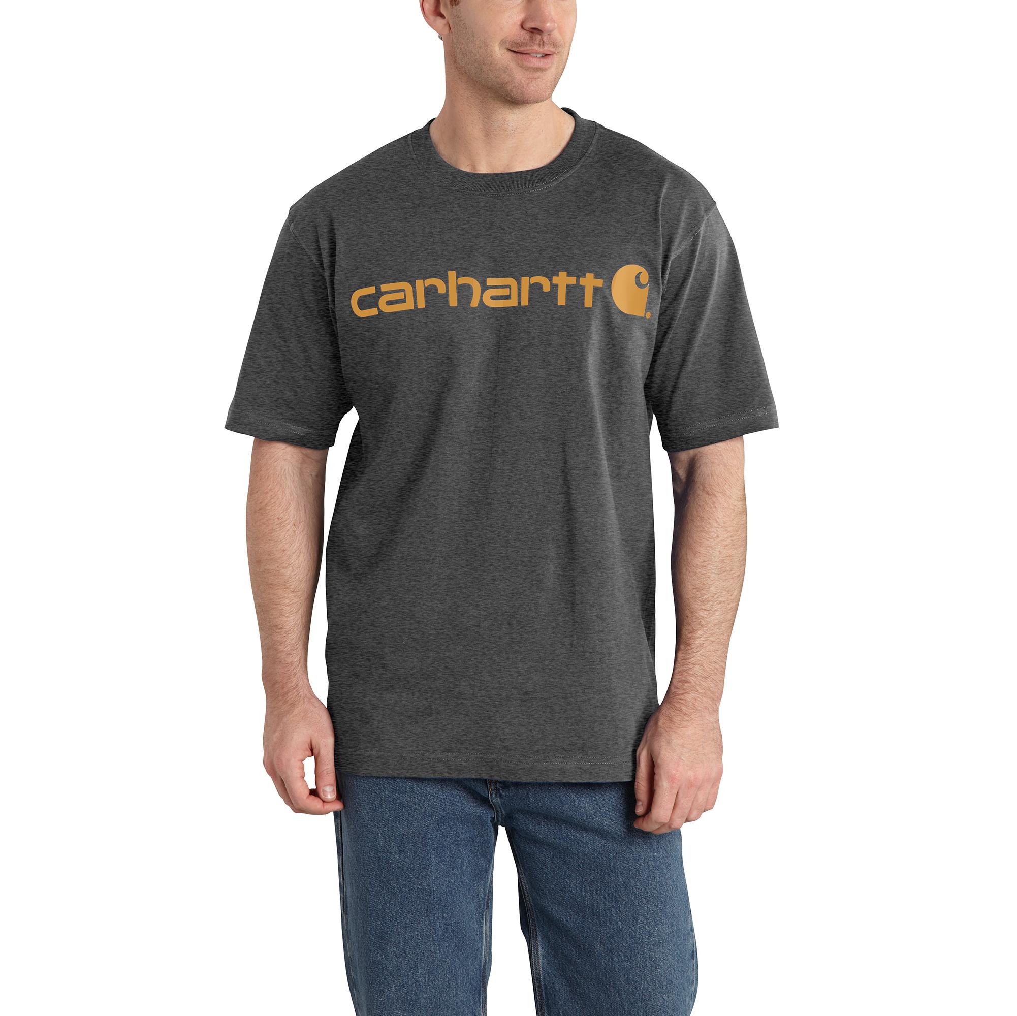 LOOSE FIT HEAVYWEIGHT SHORT-SLEEVE LOGO GRAPHIC T-SHIRT: CRHCARBONHEATHER