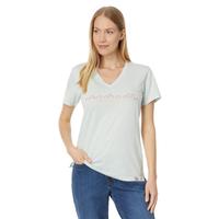 Women's TENCEL™ Fiber Series Relaxed Fit Short-Sleeve V-Neck Graphic T-Shirt: E73DEWDROP