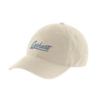 WOMEN'S CANVAS SCRIPT GRAPHIC CAP: A16OATMILK