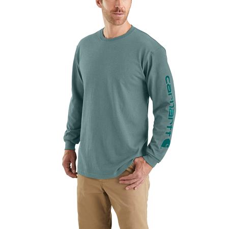 LOOSE FIT HEAVYWEIGHT LONG-SLEEVE LOGO SLEEVE GRAPHIC T-SHIRT