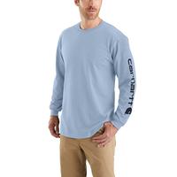 LOOSE FIT HEAVYWEIGHT LONG-SLEEVE LOGO SLEEVE GRAPHIC T-SHIRT: HC5FogBlue