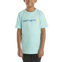 CARHARTT SHORT SLEEVE LOGO TEE (YOUTH): 431GULFBLUE