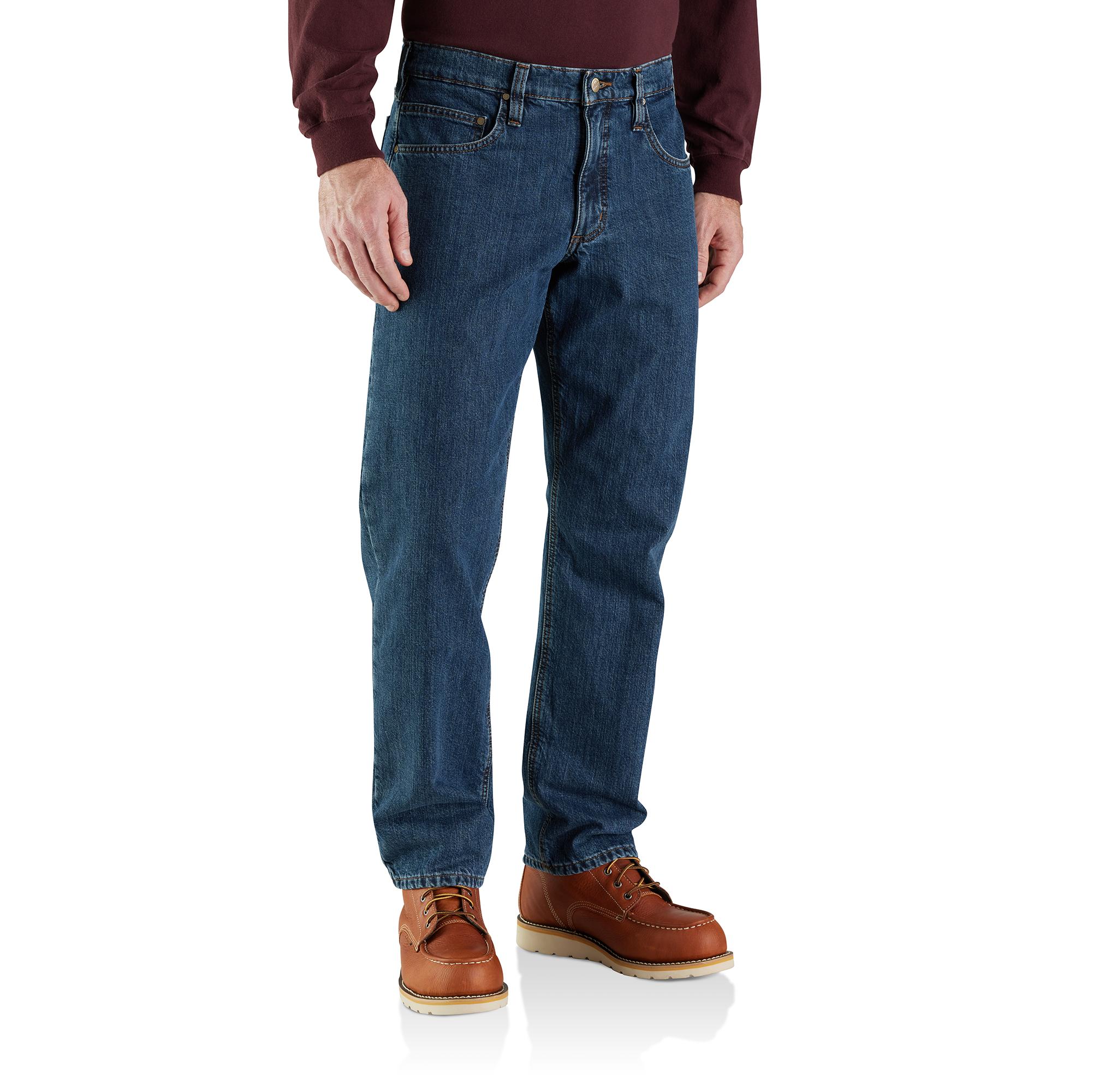 RELAXED FIT FLANNEL-LINED 5-POCKET JEAN