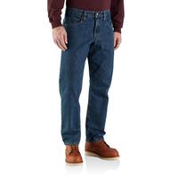 RELAXED FIT FLANNEL-LINED 5-POCKET JEAN: CANAL