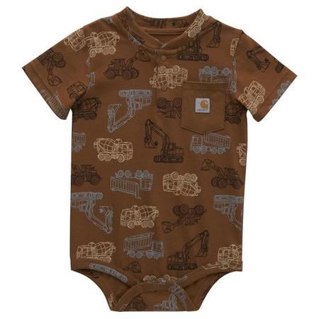 CARHARTT BOY'S INFANT SHORT-SLEEVE HENLEY CONSTRUCTION BODYSUIT