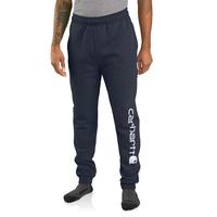 RELAXED FIT MIDWEIGHT TAPERED LOGO SWEATPANTS: NAVY