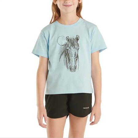 GIRLS' SHORT-SLEEVE HORSE T-SHIRT (CHILD)