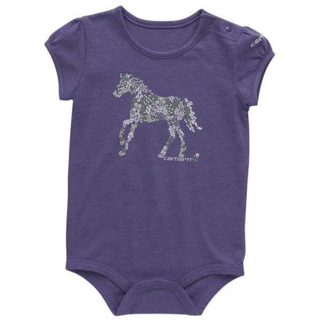 CARHARTT GIRLS SHORT SLEEVE FLORAL HORSE BODYSUIT (INFANT)