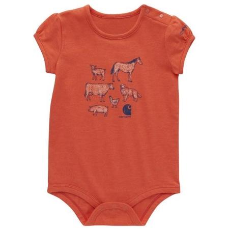 CARHARTT GIRLS ANIMAL SHORT SLEEVE ONESIE (INFANT)