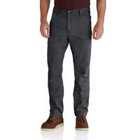 RUGGED FLEX® RELAXED FIT CANVAS DOUBLE-FRONT UTILITY WORK PANT: SHADOW