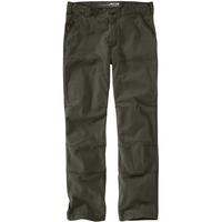 RUGGED FLEX® RELAXED FIT CANVAS DOUBLE-FRONT UTILITY WORK PANT: MOSS