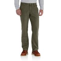 RUGGED FLEX® RELAXED FIT CANVAS WORK PANT: MOSS