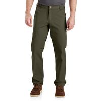 RUGGED FLEX® RELAXED FIT DUCK UTILITY WORK PANT: MOSS