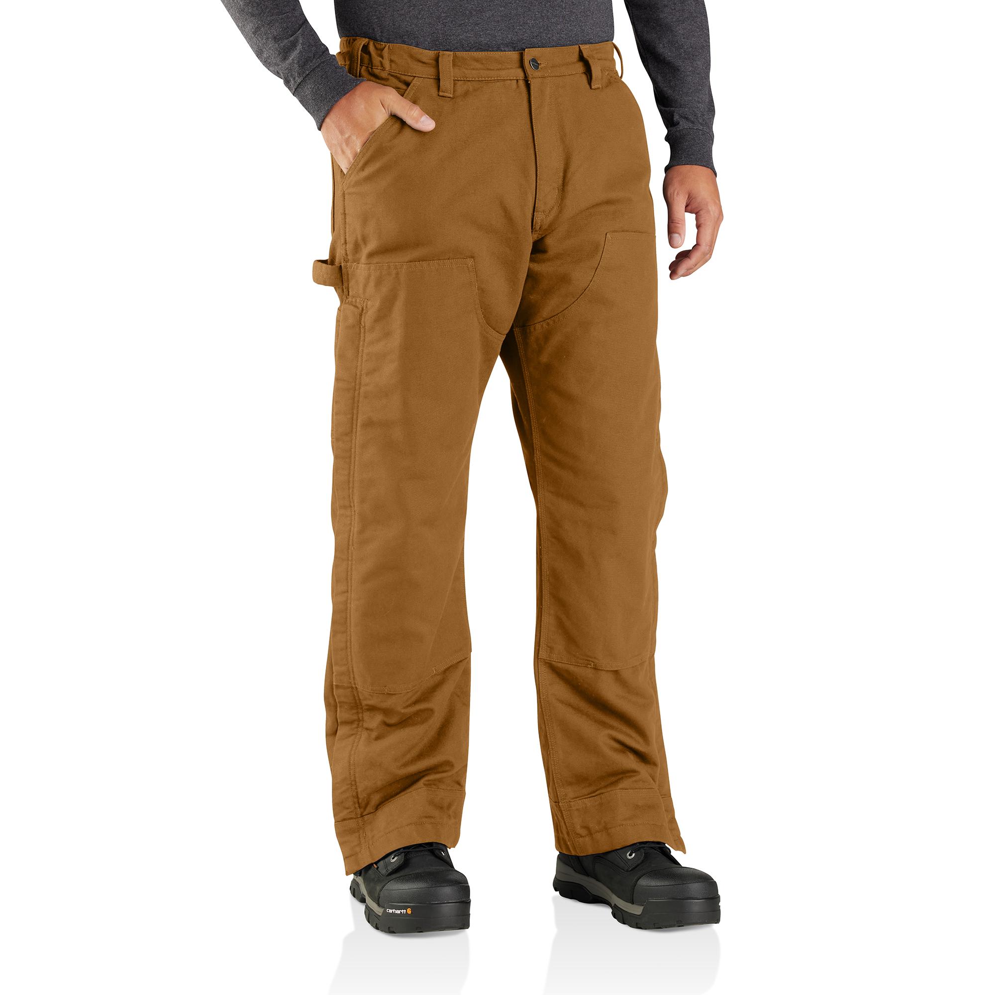 LOOSE FIT WASHED DUCK INSULATED PANT: CARHARTTBROWN