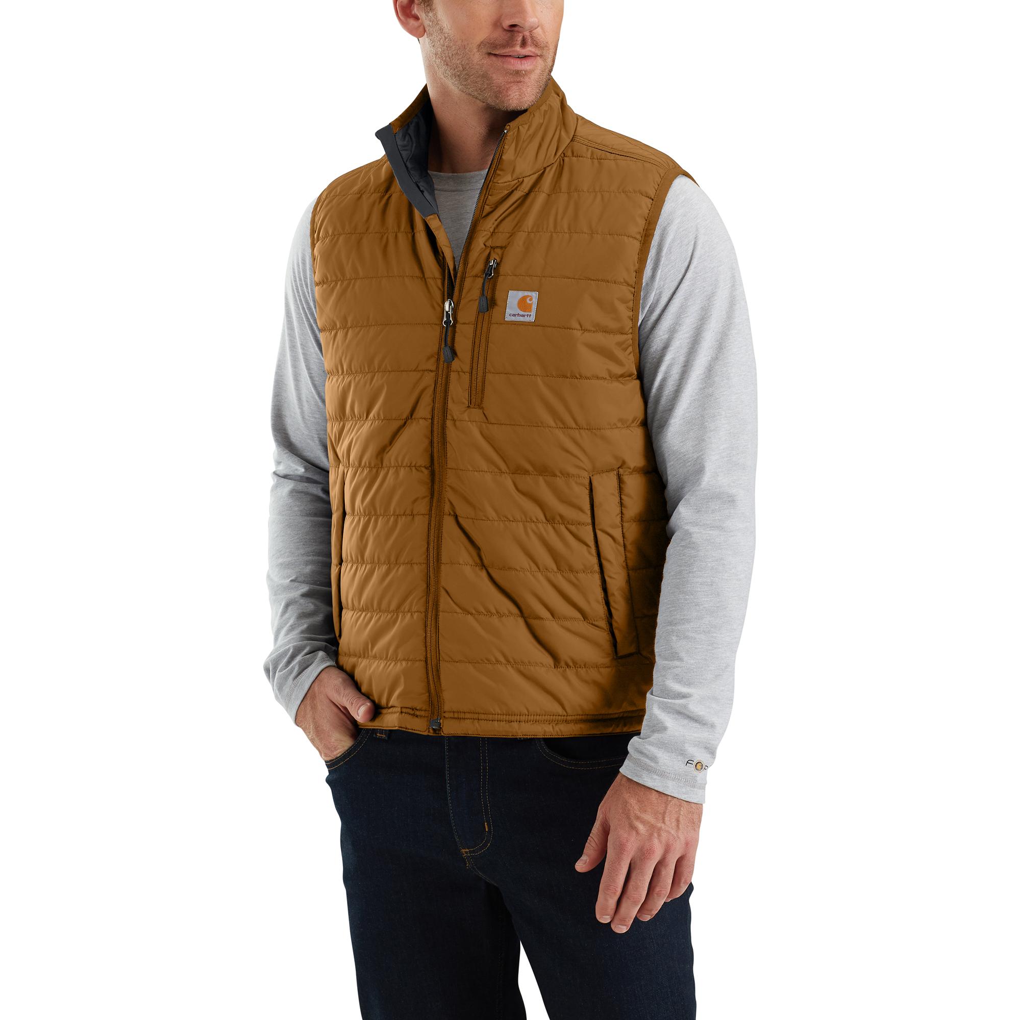 RAIN DEFENDER® RELAXED FIT LIGHTWEIGHT INSULATED VEST: BRNCARHARTTBRN