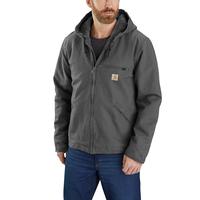 RELAXED FIT WASHED DUCK SHERPA-LINED JACKET - 3 WARMEST RATING: GRAVEL