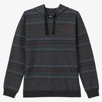 BAVARO STRIPE PULLOVER FLEECE: BLACK