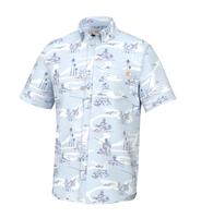 KONA PRINT BUTTON-DOWN: ICE WATER