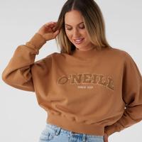 ONEIL MOMENT CROP CREW FLEECE: TOBACCOBROWN