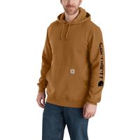 LOOSE FIT MIDWEIGHT LOGO SLEEVE GRAPHIC HOODIE: BRNCARHARTTBROWN