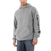 LOOSE FIT MIDWEIGHT LOGO SLEEVE GRAPHIC HOODIE: E20HTRGREY/BLK