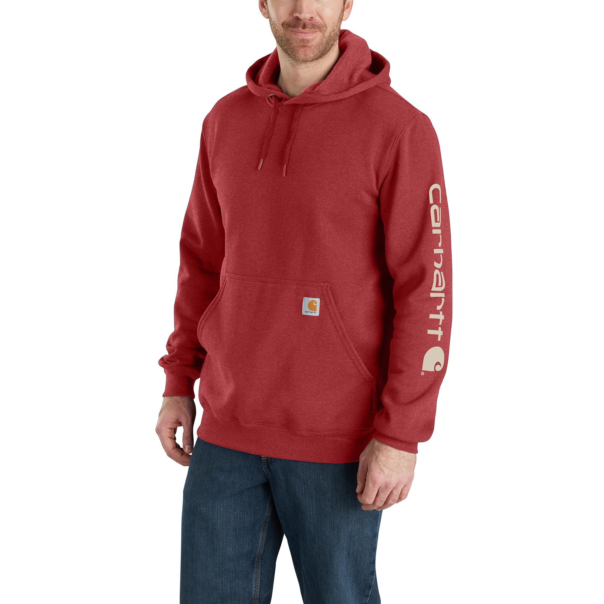 LOOSE FIT MIDWEIGHT LOGO SLEEVE GRAPHIC HOODIE: RACRABAPPLEHTR