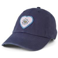 Simple Daisy Heart Tattered Chill Cap: DARKESTBLUE