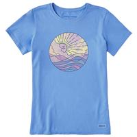 Women's Ocean Watercolor Crusher Tee: CORNFLOWER