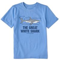 Kids The Great White Shark Crusher Tee: CORNFLOWER